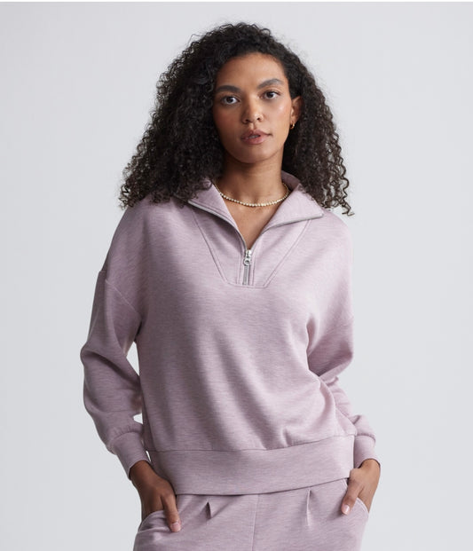 Hawley Half Zip | Mauve Marl