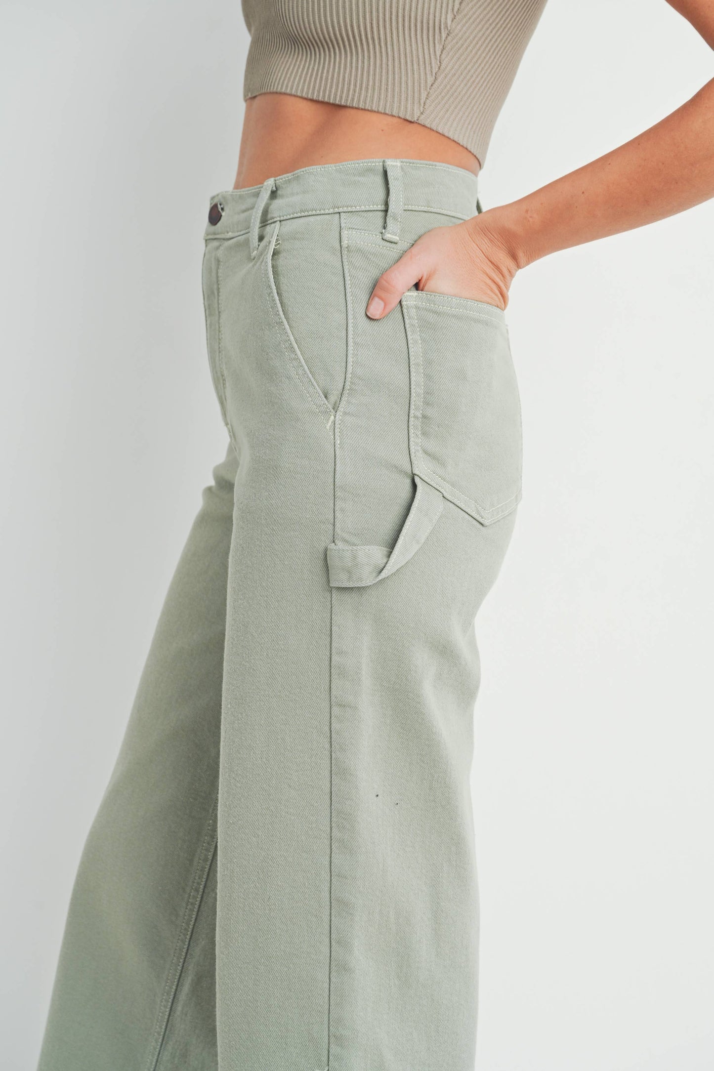 The Cargo Wide Leg | Olive