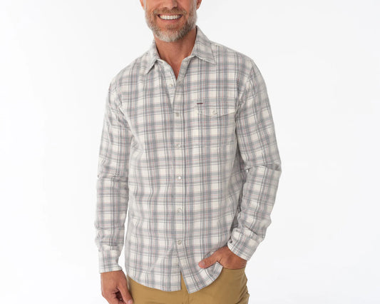 Corduroy Pearl Snap Shirt | Cream Plaid