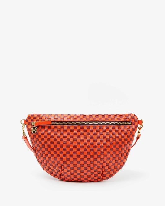 Le Grande Fanny | Bright Poppy / Bordeaux Woven Checker