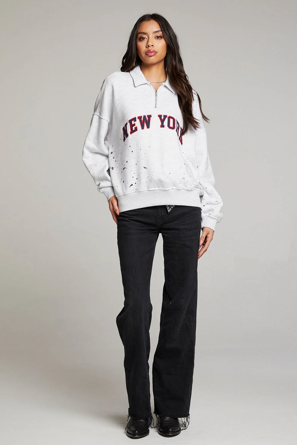 New York Splatter Paint Half Zip