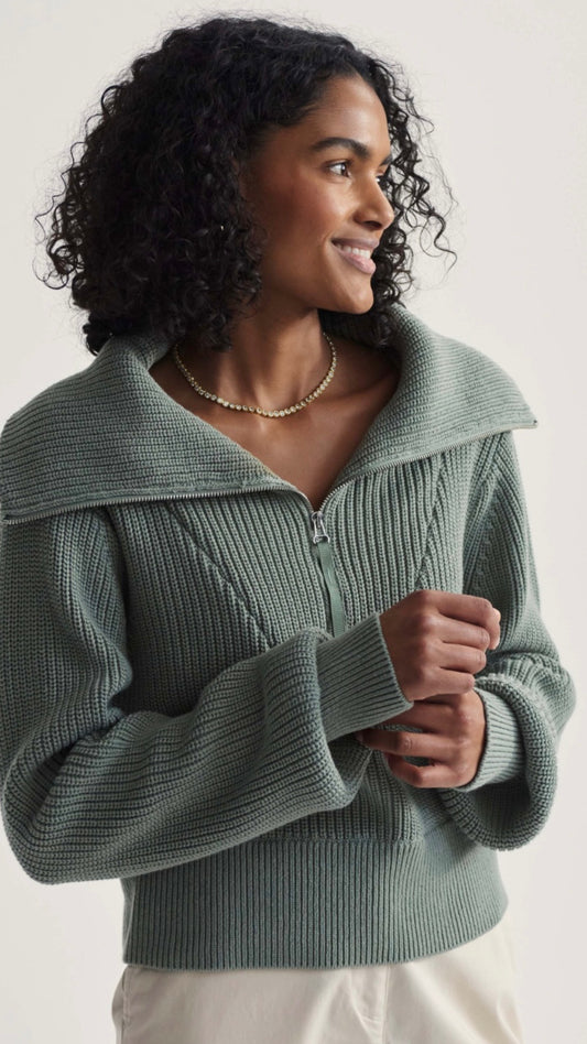 Mentone 1/2 Zip Knit Pullover | Lily Pad