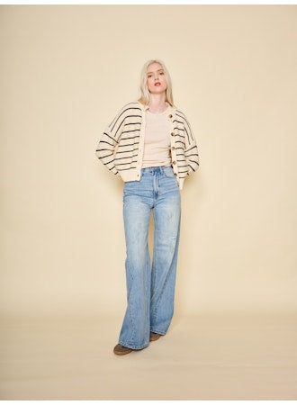 Amara Cardigan | Navy Stripe