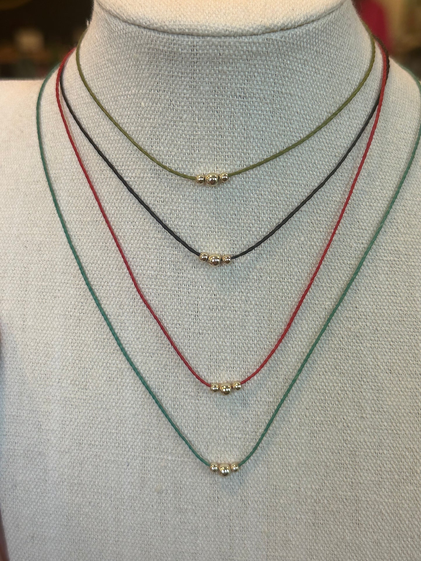 Cord and Draw String Necklace