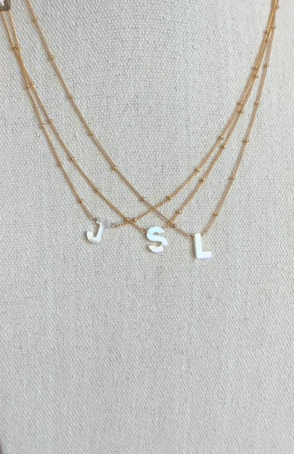 Mother of Pearl Initial Necklace