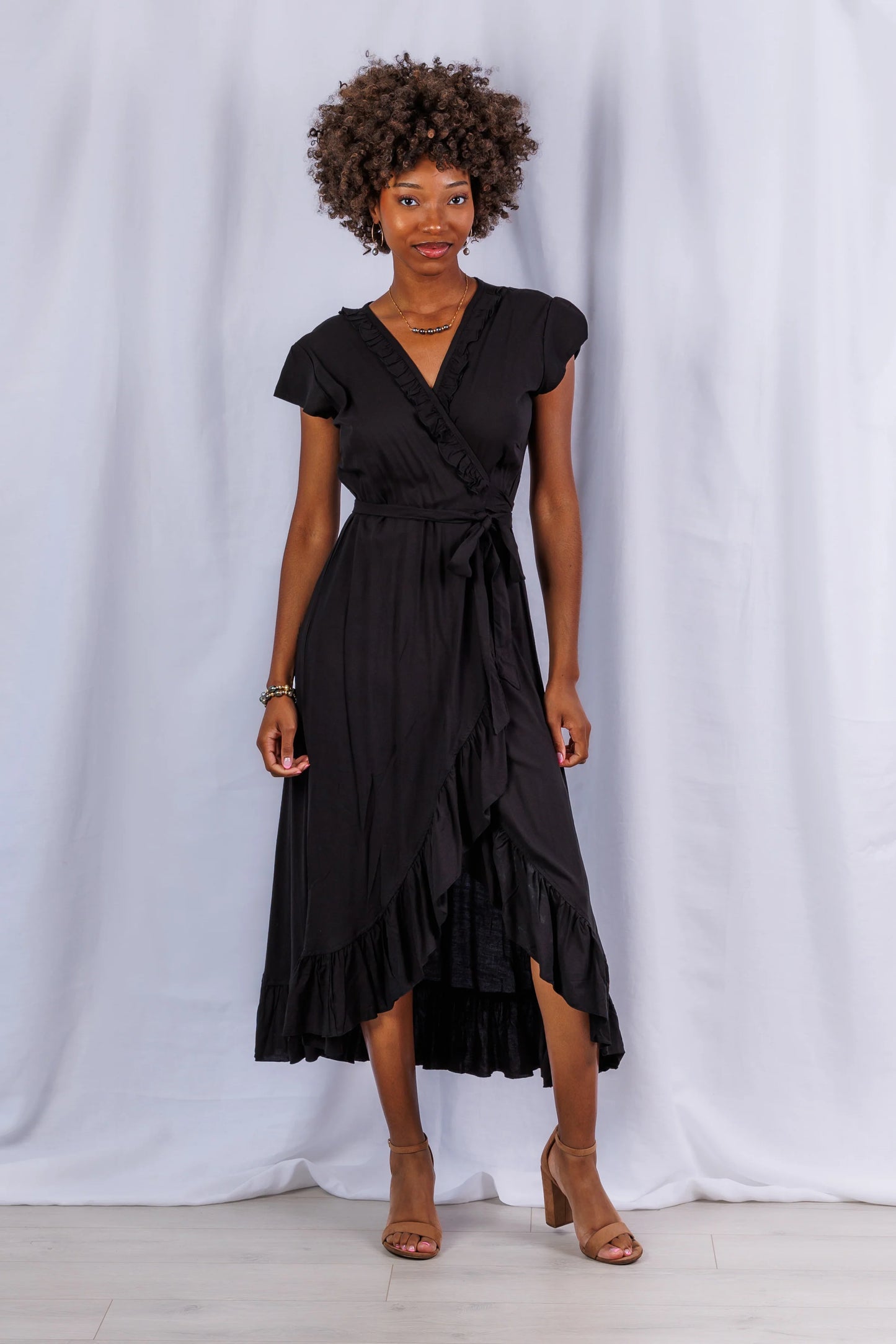 Havana Maxi Wrap Dress| Black