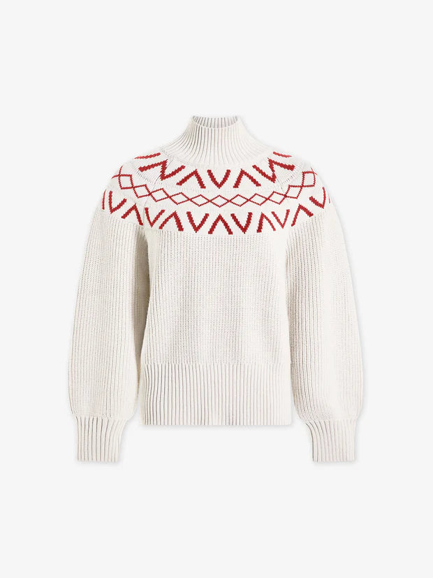 Marcie Fairisle Yoke Knit | Silver Birch