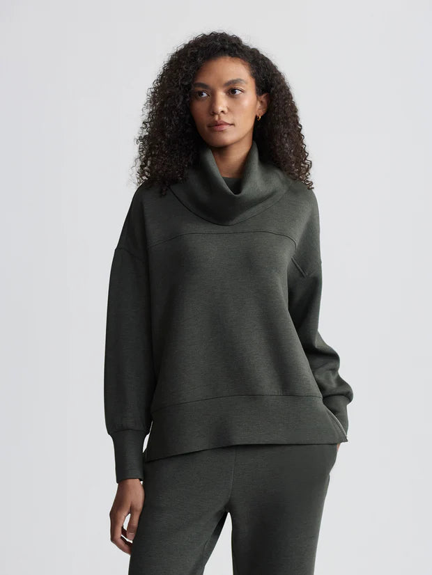 Priya Longline Sweat | Olive Marl