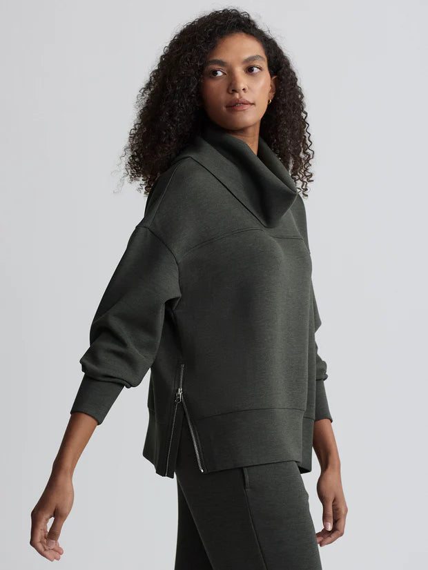 Priya Longline Sweat | Olive Marl