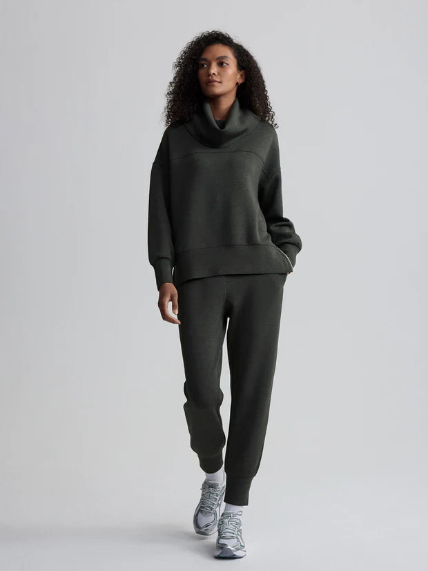 Priya Longline Sweat | Olive Marl