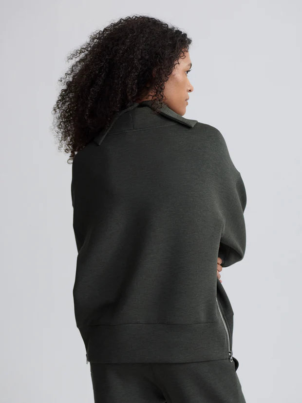 Priya Longline Sweat | Olive Marl