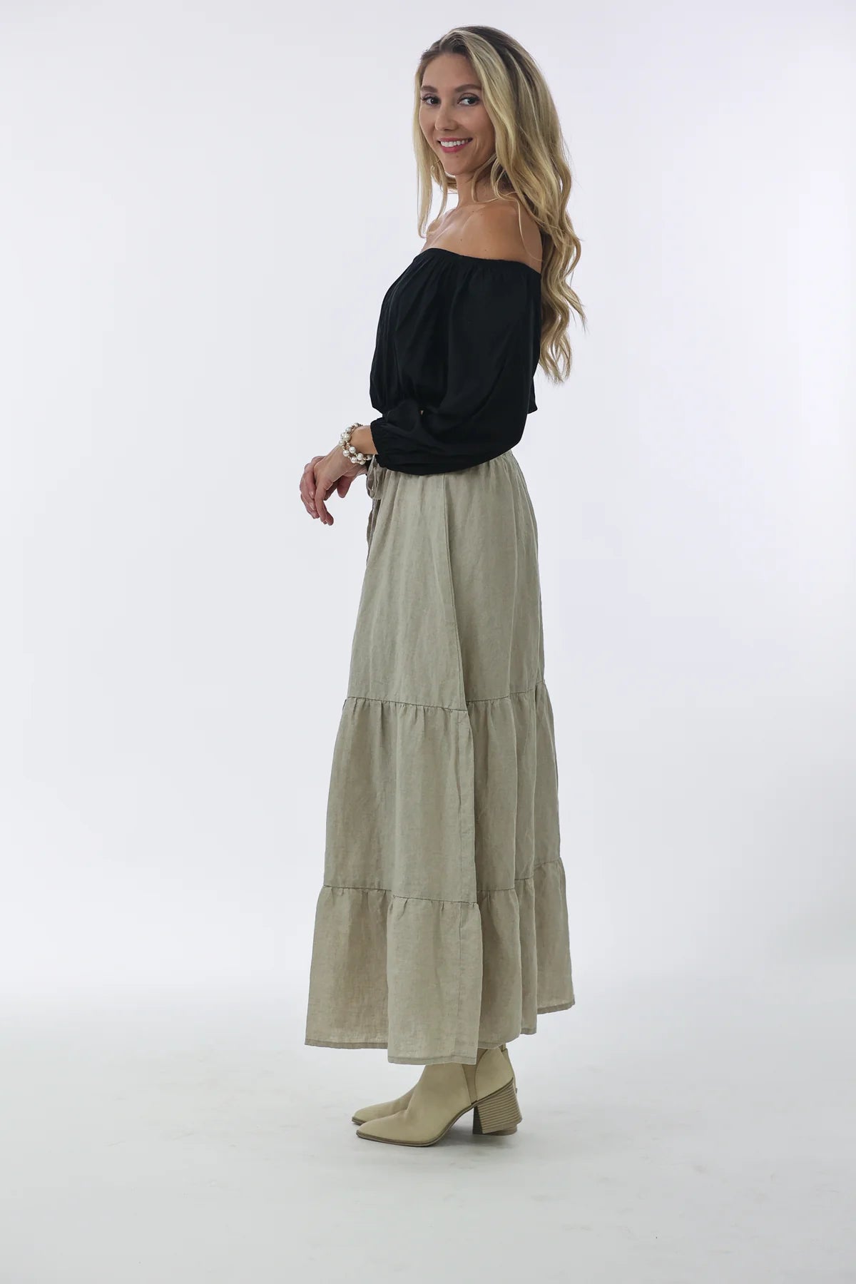 Gigi Maxi Skirt | Natural Linen