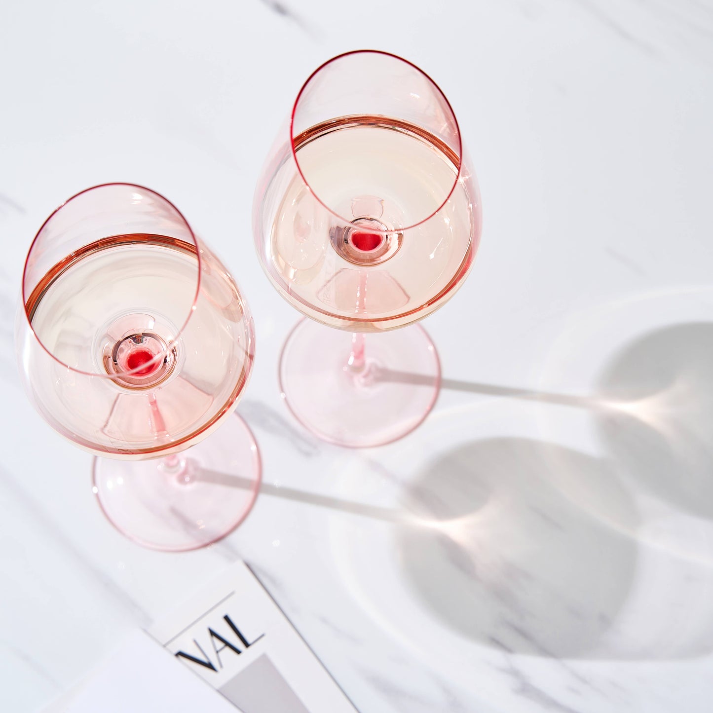 Pink Slanted Wine Glasses | Blush