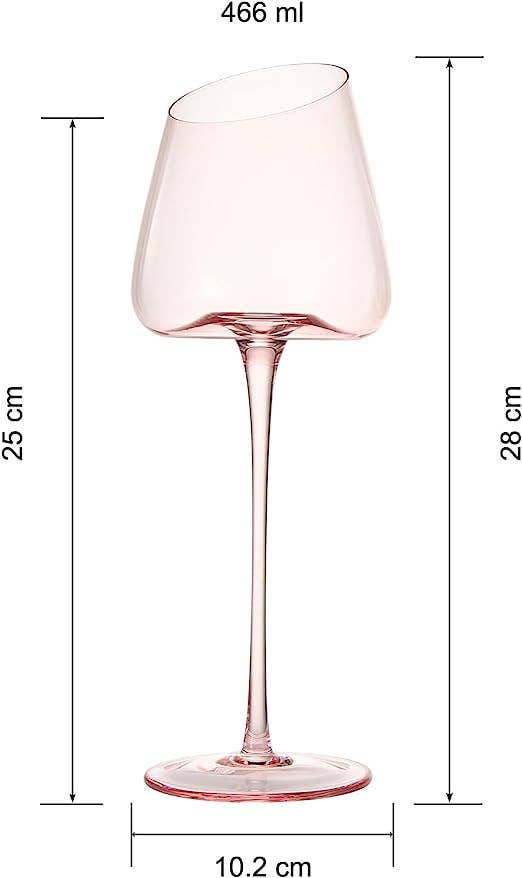 Pink Slanted Wine Glasses | Blush