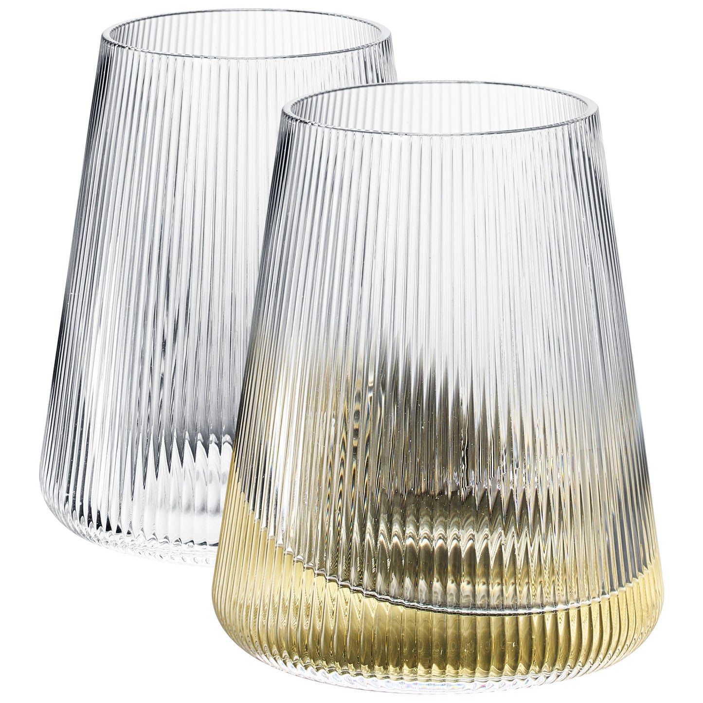 Ripple Modern Wine Glasses | Set of 2| Crystal Large 13.5 oz