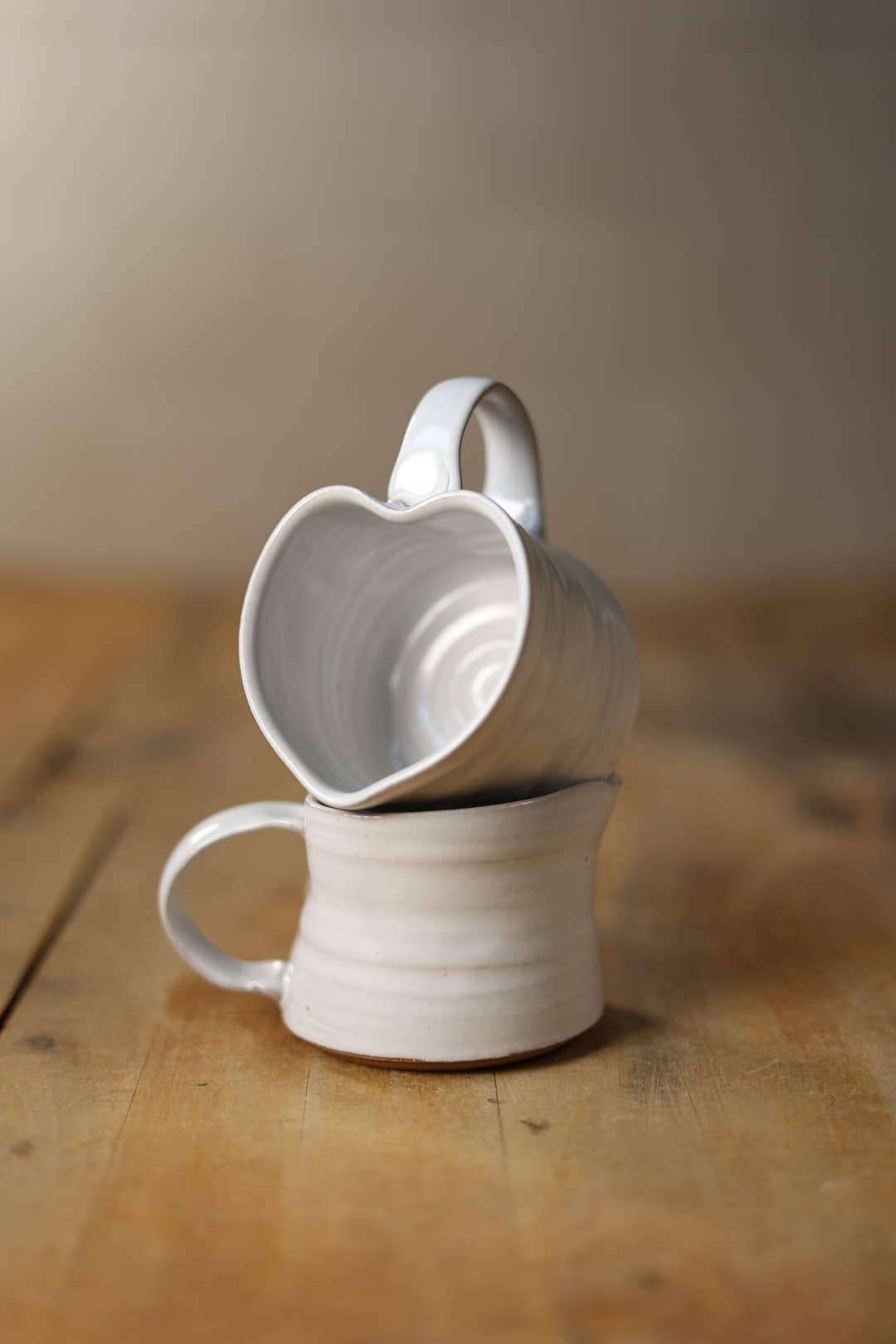 Heart Mug - White Handmade Pottery Valentine's Day